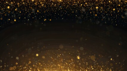 Mesmerizing gold Bokeh Background image: Abstract Blur of Celestial Lights golden particals

