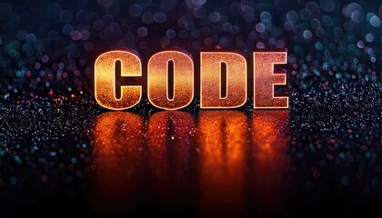 Aufkleber - Illuminated Text CODE on Sparkling Background