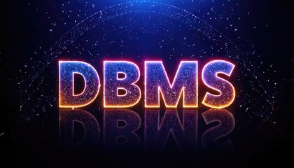 Poster - Dynamic and Vibrant DBMS Typography Against a Starry Background