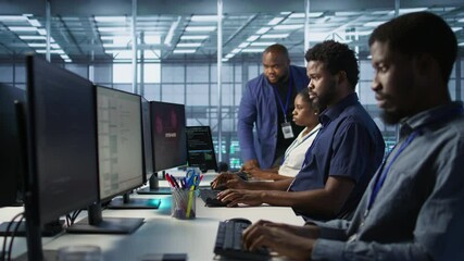 Poster - server room engineers panicking after seeing disaster recovery plans fail, unable to avoid downtime.