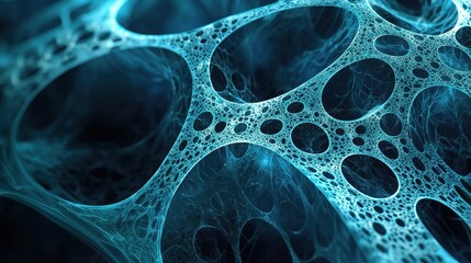 Abstract Blue Network Cellular Structure Design