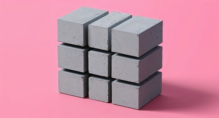 Poster - Cement Block on Pink background design