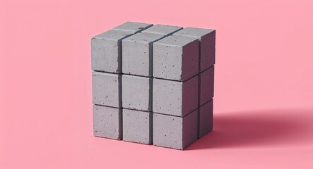 Poster - Cement Block on Pink background design