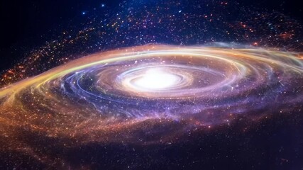 Wall Mural - A vibrant depiction of a spiral galaxy in the cosmos, showcasing its swirling colors and stars.