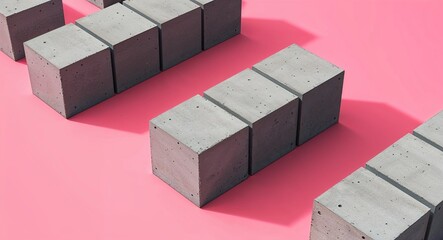 Poster - Concrete Block on Pink background design