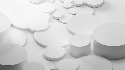 Leinwandbilder - abstract geometric background shapes White circle in relief, both high and low used to add different messages to visuals or backdrop images.,3d rendering