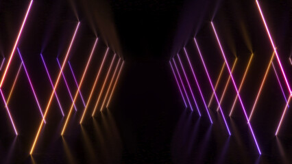 Leinwandbilder - Abstract background technology neon light background,mock up stage for product presentation,3D rendering