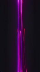 Poster - Pulsating neon purple and magenta vertical lines with glowing accents on a black background, creating a dynamic and futuristic vibe.