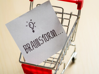 Aufkleber - Creative thinking in a shopping cart office modern workspace conceptual illustration