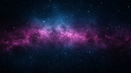 Wall Mural - vivid nebula in deep space with purple and blue hues, scattered stars.
