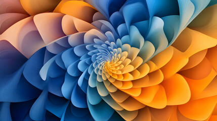Poster - Abstract spiral design digital art vivid colors modern aesthetics close-up view visual harmony for art enthusiasts