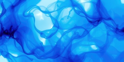 Abstract Blue Swirls of Ink in Motion, a Serene and Textured Background
