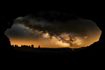 Wall Mural - The sky is dark and the stars are shining brightly