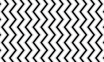 Poster - abstract monochrome geometric black grey corner wave line pattern art can be used background.