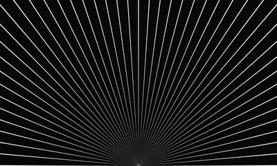 Poster - abstract monochrome geometric thin line arc pattern on dark can be used background.