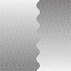 Poster - abstract monochrome geometric black white gradient smooth wave line pattern can be used background.