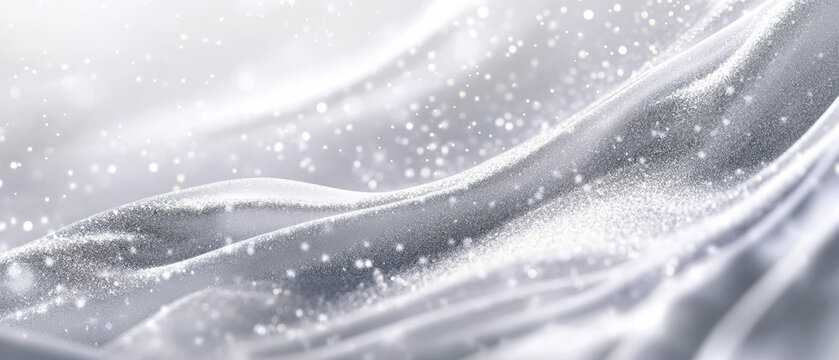 Silver Glitter Waves: Dreamy Ethereal Background, Sparkling Moonlight, Swirling Patterns