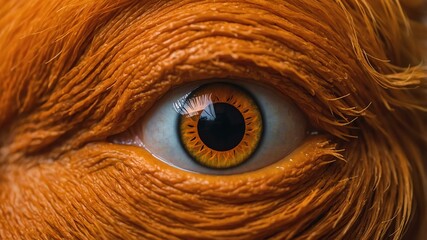 Wall Mural - Close-up of a orange monster eye