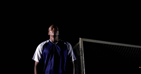 Poster - Soccer player playing soccer in the field