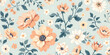 © fahimedits - Elegant Floral Pattern with Peach and White Wildflowers on a Soft Background