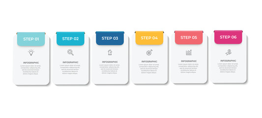 Poster - Vector Infographic label design template with icons and 6 options or steps. Can be used for process diagram, presentations, workflow layout, banner, flow chart, info graph.
