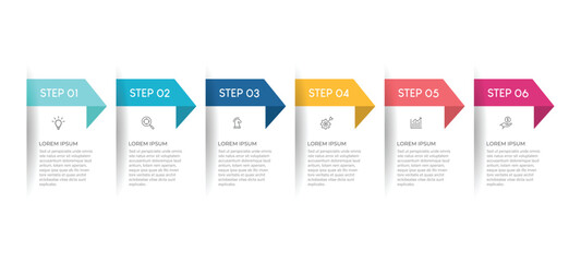 Poster - infographic design with 6 options or steps. Infographics for business concept. Can be used for presentations workflow layout, banner, process, diagram, flow chart, info graph, annual report.