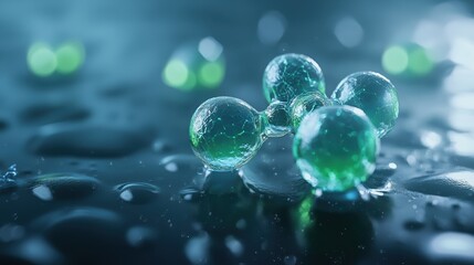 Poster - Futuristic Concept of Glowing Chlorophyll Molecule in a Dramatic Light Setting