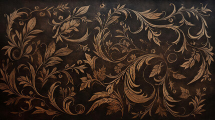 elegant floral pattern with intricate designs on dark background