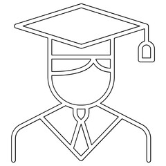 Canvas Print - Graduation icon in line style