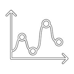 Sticker - Data, graph, diagram, chart icon in line style