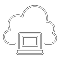 Poster - Cloud computing icon in line style