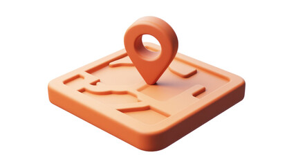 Poster - A 3D illustration of a location pin on a map, symbolizing navigation and geographic identification.