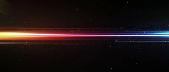 Poster - Rainbow-colored light flares a futuristic abstract art visual concept on dark background