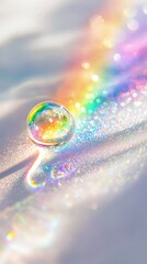 Poster - Colorful concept subtle rainbow lens flare and soft white abstract background
