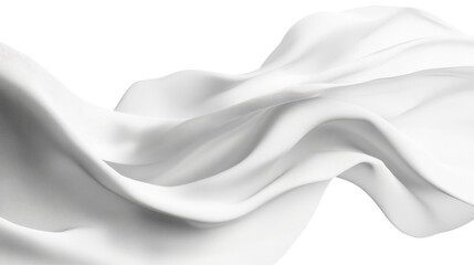 Poster - A flowing piece of white fabric creating soft waves and folds, suggesting elegance and movement.