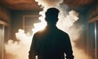 © PlatypusMi86 - Mysterious silhouette of a man in a smokefilled room with dramatic lighting