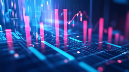 Poster - corporate analytics dashboard-style infographic with bar charts, line graphs, and numerical kpis sho