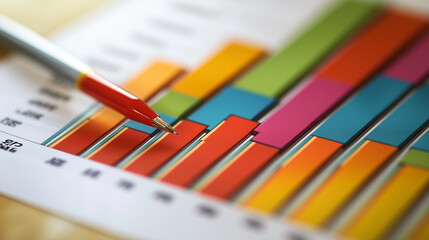 Poster - Corporate analytics dashboard-style infographic with bar charts, line graphs, and numerical KPIs showcasing monthly performance metrics.