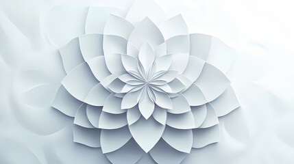 Poster - white geometric flower