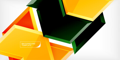 Aufkleber - Vector 3d arrow techno design template