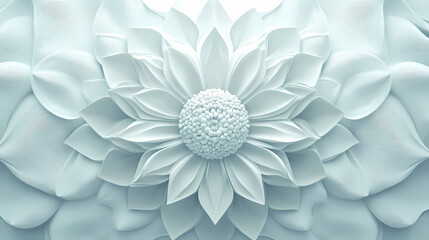 Poster - fractal white flower