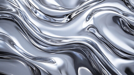 Wall Mural - Silver texture backgrounds silk transportation Shiny light grey crumpled metallic chrome foil

