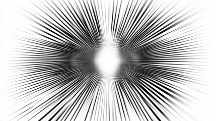 Wall Mural - abstract black and white radiating lines.