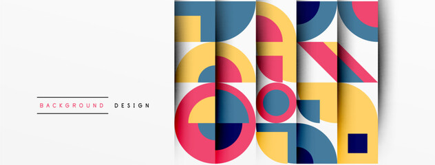 Poster - Geometric design abstract background - circles squares