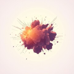 Wall Mural - abstract explosion of red-orange smoke.