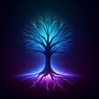 © Indri - Illuminated tree with vibrant roots and branches.