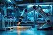 © Fabio - Lab assistant working with a robotic arm handling biological samples