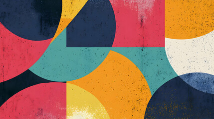 Poster - Abstract geometric design featuring vibrant colors and shapes.