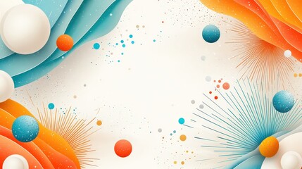 Poster - A flat-style vector flyer with classic retro elements like sunburst rays, funky text, and muted tones, on a white background.