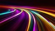 © aubriella - A dynamic image of abstract, multi-colored light trails converging to form a unified, radiant design on a dark background